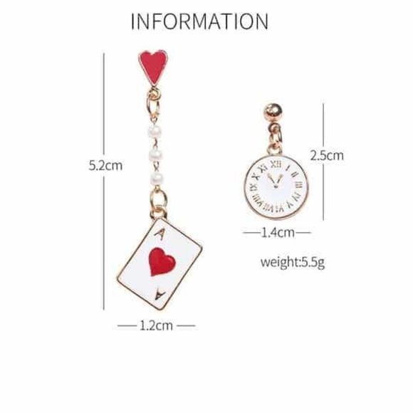 It’s Time To Play | Playing Card Clock Earrings - Picture 7 of 7